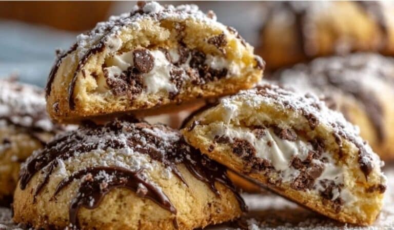 Best Cannoli Cookies Recipe on a rustic Italian dessert table