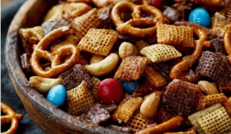 Pioneer Woman Texas Trash Recipe snack mix in a rustic bowl, ready to serve