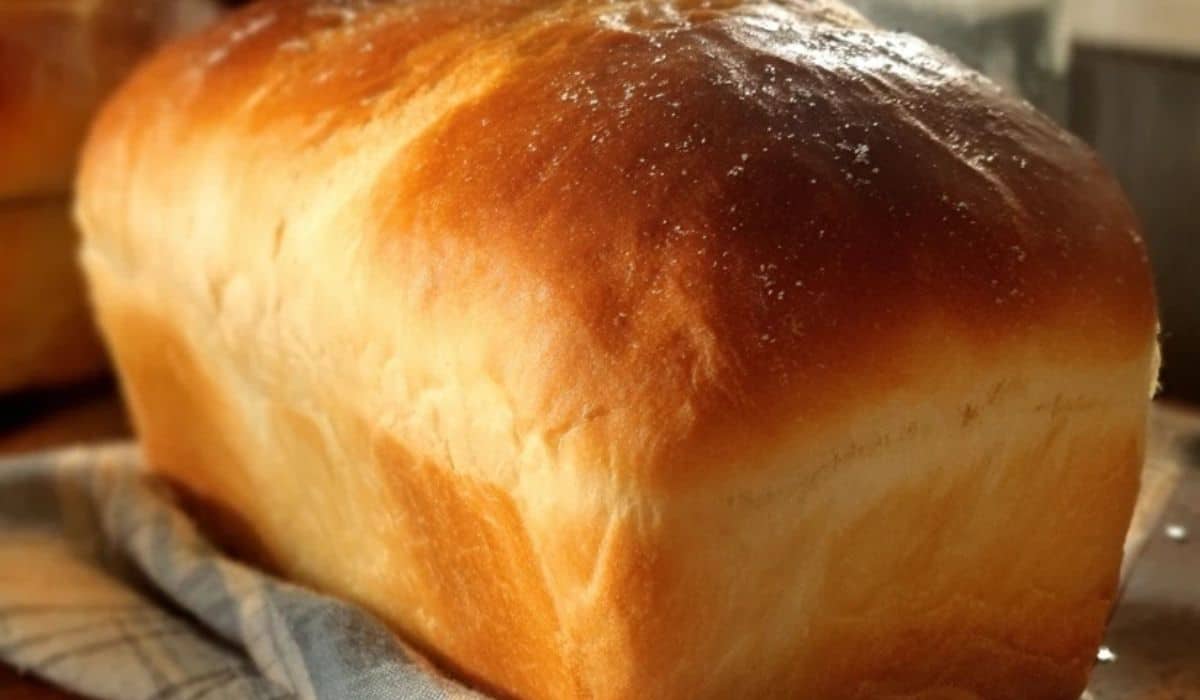No-Fail Amish White Bread loaf on rustic table