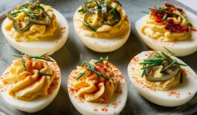 classic deviled eggs 3 ways, deviled eggs, classic deviled eggs, party appetizer
